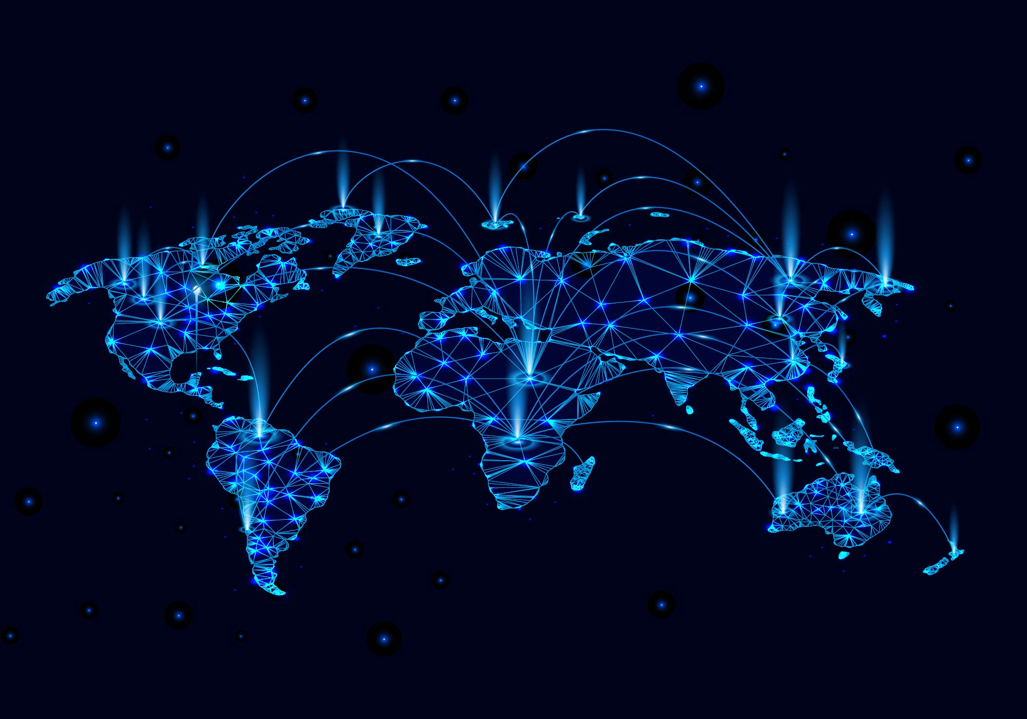 digitale Weltkarte Vernetzung komprimiert Webinar Versandsoftware