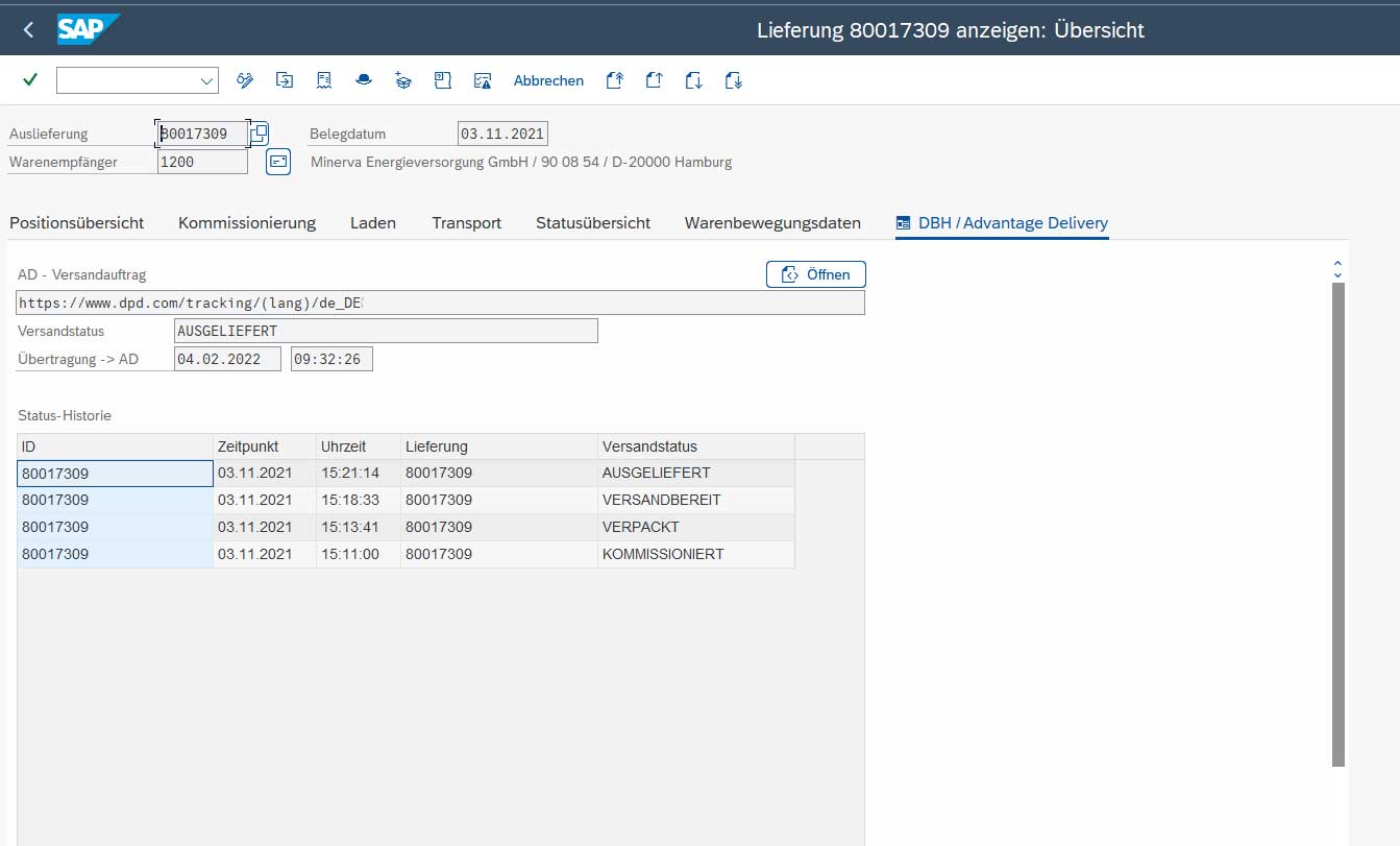 SAP Shipping Plugin Screenshot: Overview route mapping