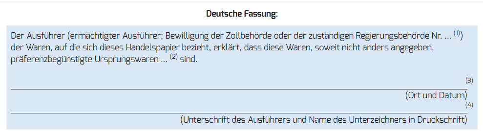 Welcher Präferenznachweis ist für welches Land erforderlich? 1