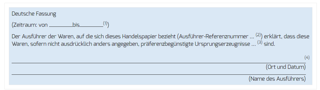 Welcher Präferenznachweis ist für welches Land erforderlich? 2